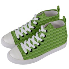 Green Pattern Ornate Background Women s Mid-top Canvas Sneakers by Dutashop