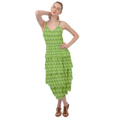 Green Pattern Ornate Background Layered Bottom Dress by Dutashop