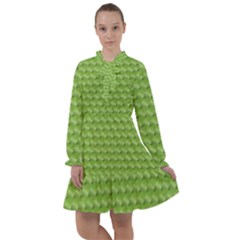 Green Pattern Ornate Background All Frills Chiffon Dress by Dutashop
