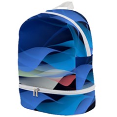 Flower Background Blue Design Zip Bottom Backpack by Dutashop