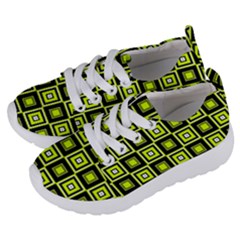 Green Pattern Square Squares Kids  Lightweight Sports Shoes by Dutashop