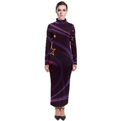 Background Abstract Star Turtleneck Maxi Dress