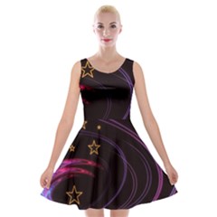 Background Abstract Star Velvet Skater Dress