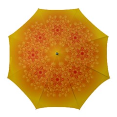 Fractal Yellow Orange Golf Umbrellas