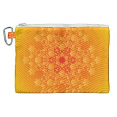 Fractal Yellow Orange Canvas Cosmetic Bag (xl) by Dutashop