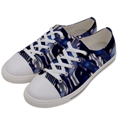 Structure Blue Background Women s Low Top Canvas Sneakers by Dutashop