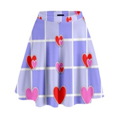 Love Hearts Valentine Decorative High Waist Skirt