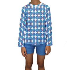 Geometric Dots Pattern Kids  Long Sleeve Swimwear