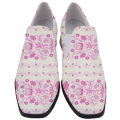 Pink Flowers Women Slip On Heel Loafers by Eskimos