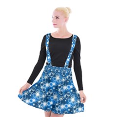 Star Hexagon Deep Blue Light Suspender Skater Skirt by Dutashop