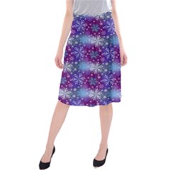 Snow Blue Purple Tulip Midi Beach Skirt