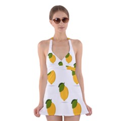 Lemon Fruit Halter Dress Swimsuit 