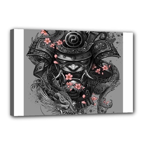 Samurai Oni Mask Canvas 18  X 12  (stretched) by Saga96