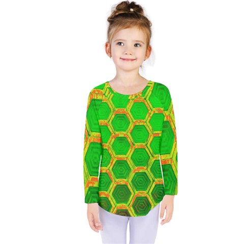 Hexagon Window Kids  Long Sleeve Tee by essentialimage365