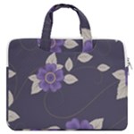 Purple flowers MacBook Pro Double Pocket Laptop Bag