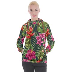 Tropic Flowers Women s Hooded Pullover by goljakoff