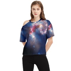 Galaxy One Shoulder Cut Out Tee by ExtraGoodSauce