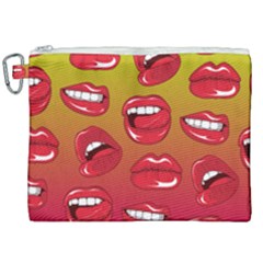 Hot Lips Canvas Cosmetic Bag (xxl) by ExtraGoodSauce