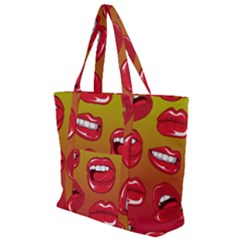 Hot Lips Zip Up Canvas Bag by ExtraGoodSauce