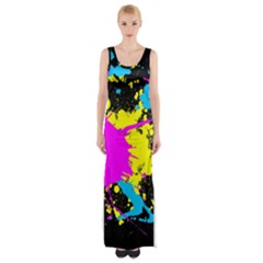 Splatter Splatter Thigh Split Maxi Dress by ExtraGoodSauce