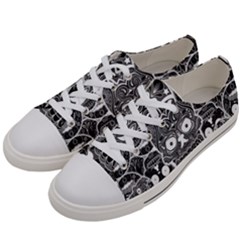 Sugar Skulls Bw Women s Low Top Canvas Sneakers by ExtraGoodSauce