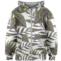 Green Leaves Kids  Zipper Hoodie Without Drawstring by goljakoff