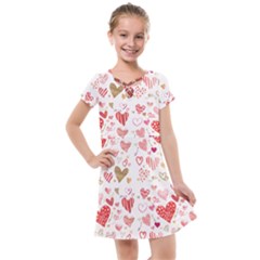 Beautiful Hearts Pattern Cute Cakes Valentine Kids  Cross Web Dress by designsbymallika