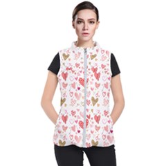 Beautiful Hearts Pattern Women s Puffer Vest by designsbymallika