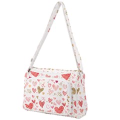 Beautiful Hearts Pattern Front Pocket Crossbody Bag by designsbymallika