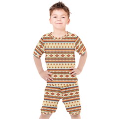 Native American Pattern Kids  Tee And Shorts Set by ExtraGoodSauce