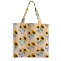 Sunflowers Pattern Zipper Grocery Tote Bag by ExtraGoodSauce