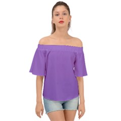 Amethyst Purple Off Shoulder Short Sleeve Top by FashionLane