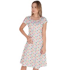 Hearts Pattern Classic Short Sleeve Dress by designsbymallika