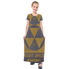Fallout Shelter In Basement Radiation Sign Kids  Short Sleeve Maxi Dress by WetdryvacsLair