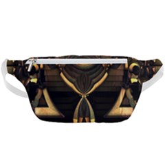 Black And Gold Abstract Line Art Pattern Waist Bag  by CrypticFragmentsDesign