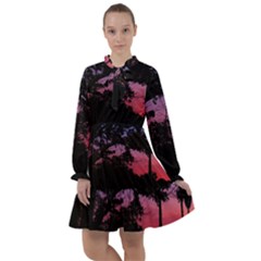 Sunset Landscape High Contrast Photo All Frills Chiffon Dress by dflcprintsclothing
