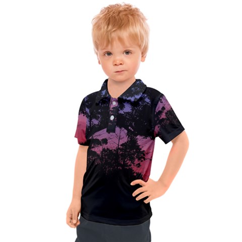 Sunset Landscape High Contrast Photo Kids  Polo Tee by dflcprintsclothing