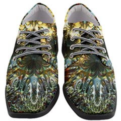 Multicolor Floral Art Copper Patina  Women Heeled Oxford Shoes by CrypticFragmentsDesign