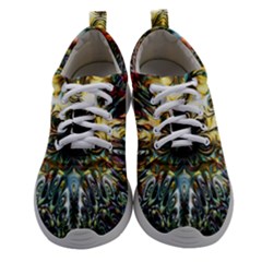Multicolor Floral Art Copper Patina  Athletic Shoes by CrypticFragmentsDesign