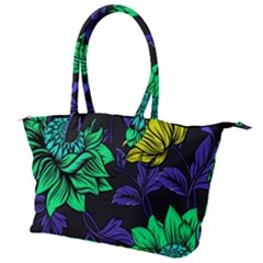 Neon Tropicals Green Canvas Shoulder Bag by retrotoomoderndesigns