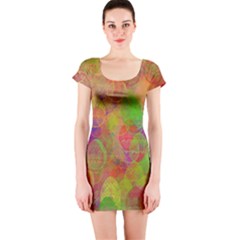 Easter Egg Colorful Texture Short Sleeve Bodycon Dress