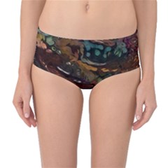 Abstract Art Mid-waist Bikini Bottoms by Dutashop