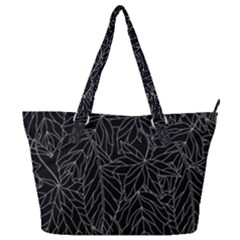 Autumn Leaves Black Full Print Shoulder Bag by Dutashop