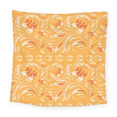 Orange Pattern Square Tapestry (large) by Eskimos