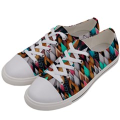 Abstract Triangle Tree Women s Low Top Canvas Sneakers