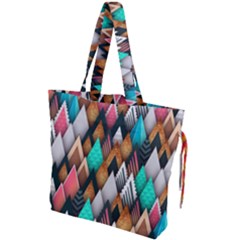 Abstract Triangle Tree Drawstring Tote Bag by Dutashop