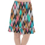 Abstract Triangle Tree Fishtail Chiffon Skirt