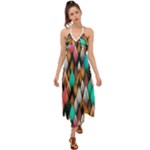 Abstract Triangle Tree Halter Tie Back Dress 