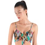 Abstract Triangle Tree Woven Tie Front Bralet