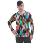 Abstract Triangle Tree Men s Pique Long Sleeve Tee